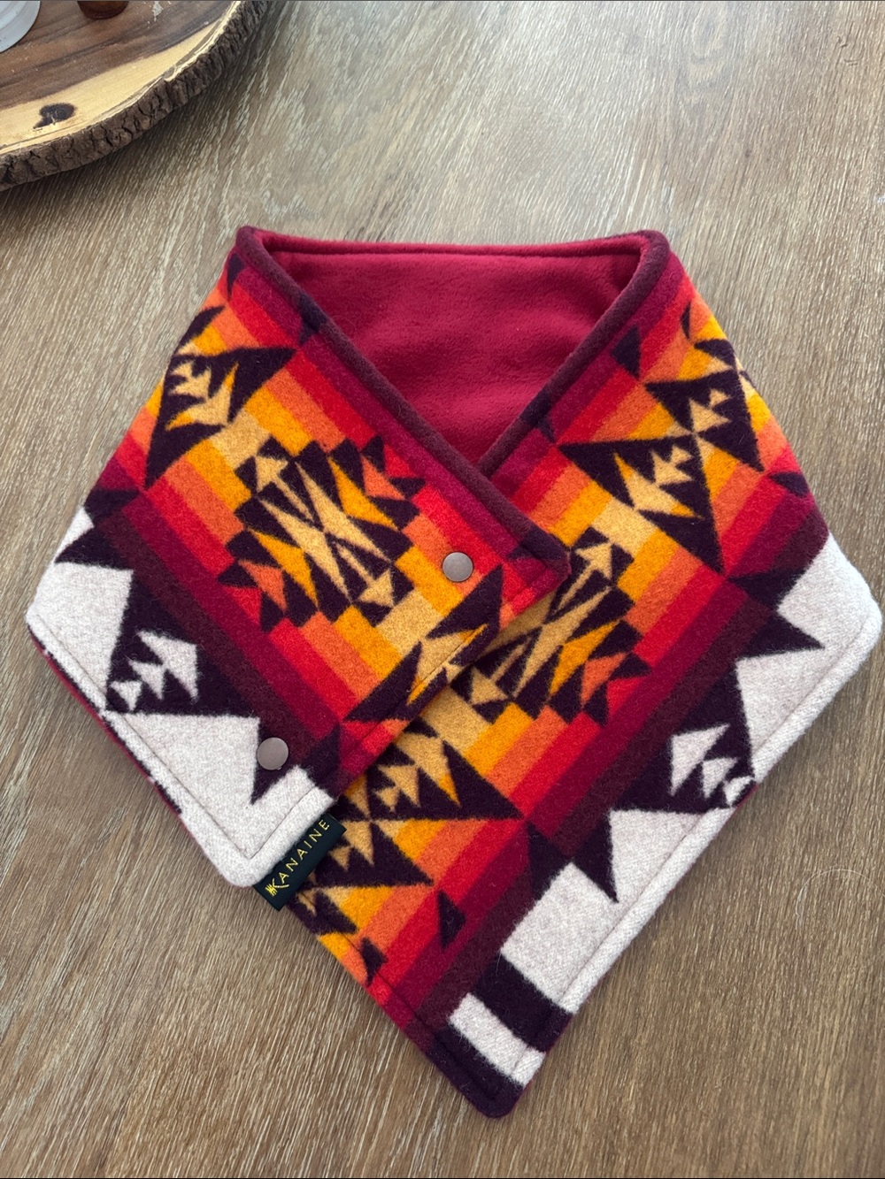 KANAINE Pendleton wool cowl scarf